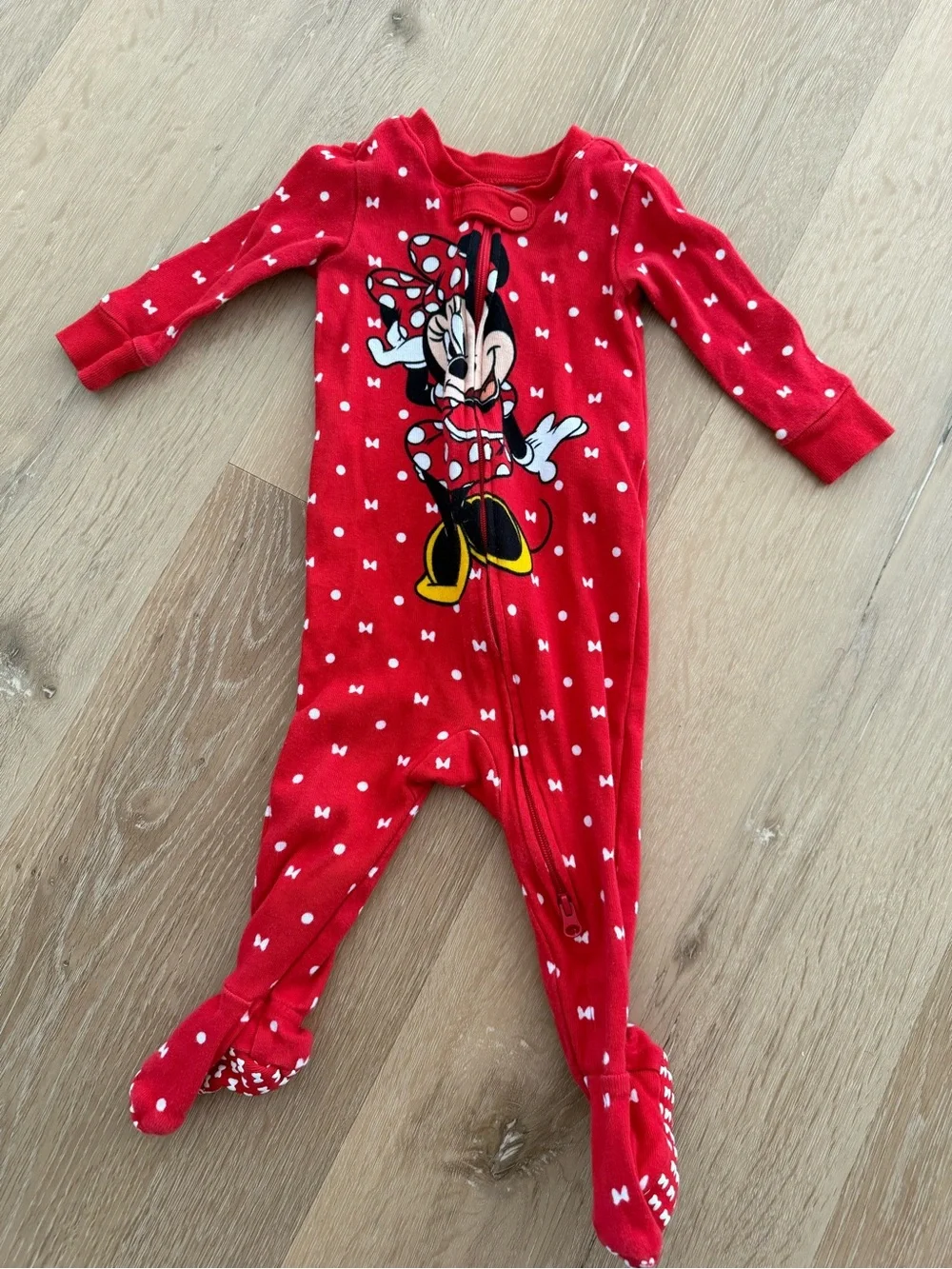 Disney Red Minnie Mouse Footed One-Piece Pajama